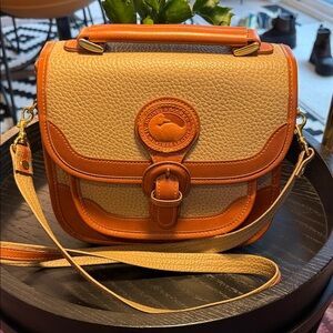 Dooney & Bourke vintage Tan and Brown Leather Crossbody Bag